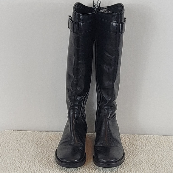 Tory Burch Grace Equestrian Knee High Leather Riding Boots Black 32148367 Size 6 - Picture 3 of 11
